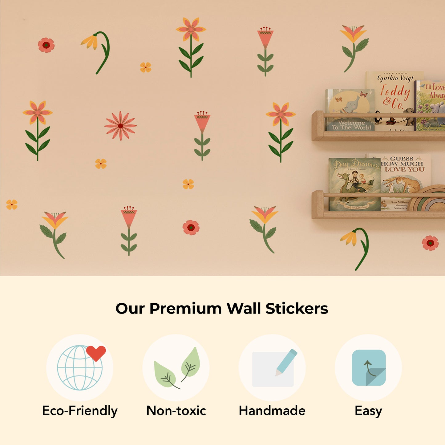 Delicate flower wall art – printed with water-based inks on FSC-certified paper