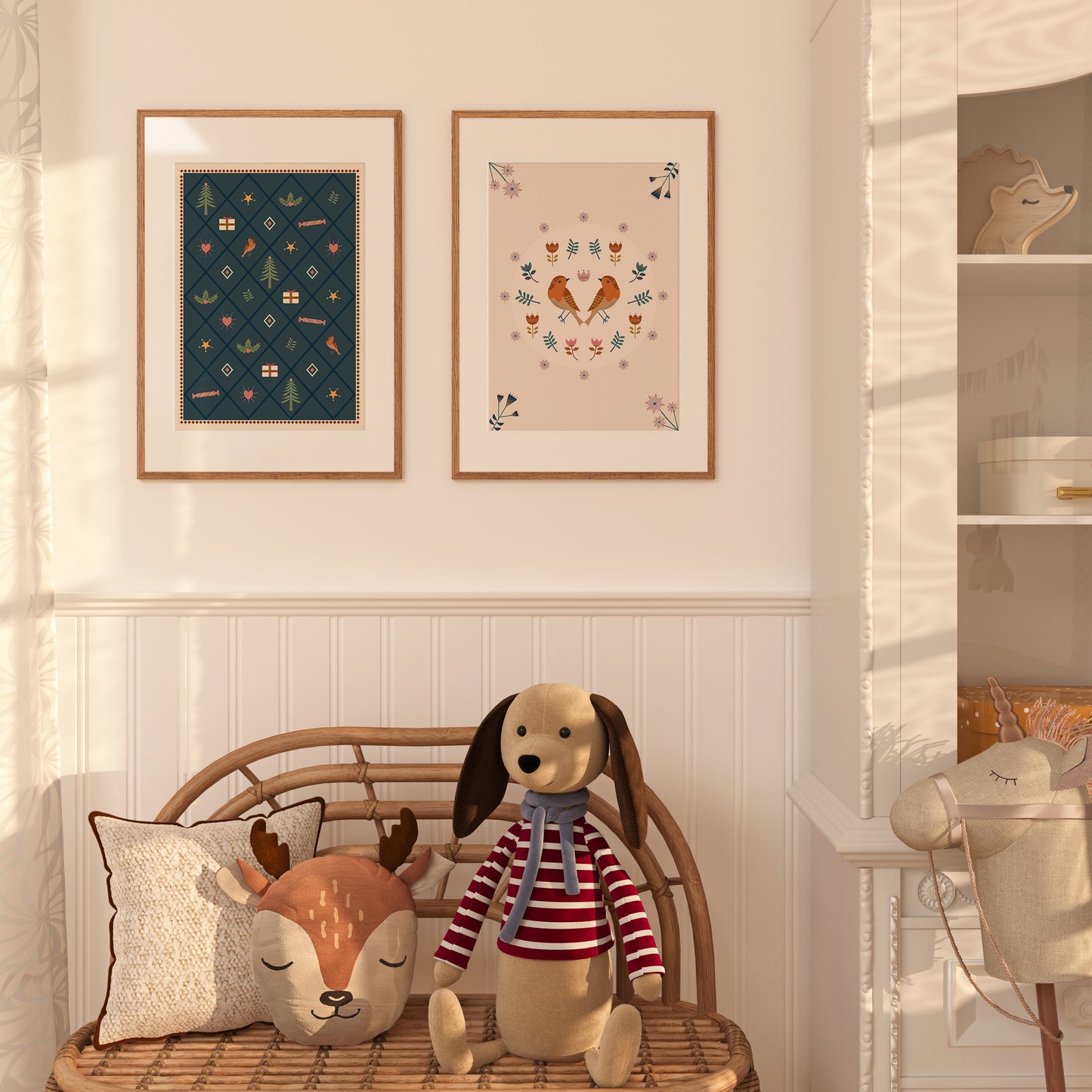 Hand-illustrated Christmas print designed for children, safe and eco-conscious.