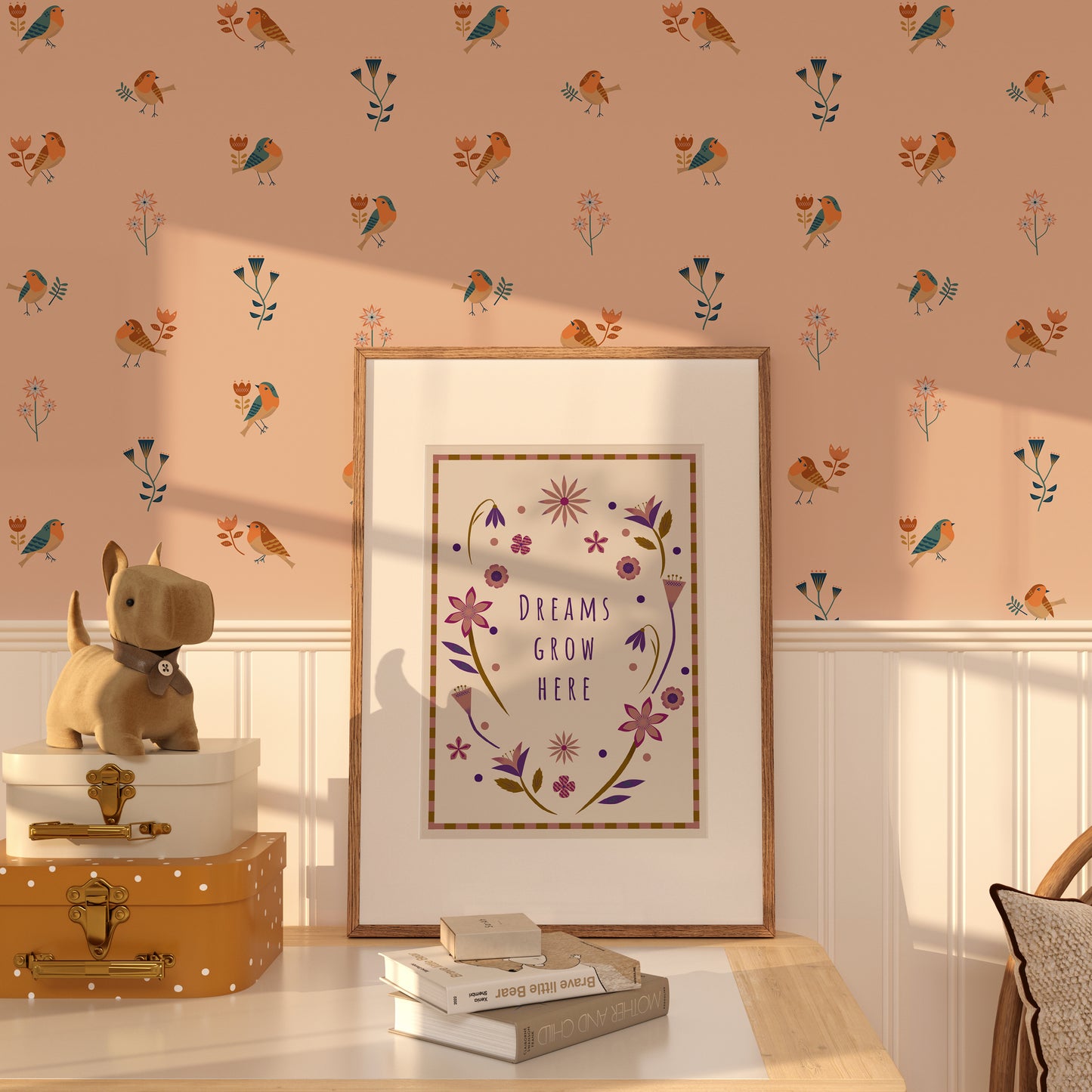 Whimsical children's room with Nordic influence