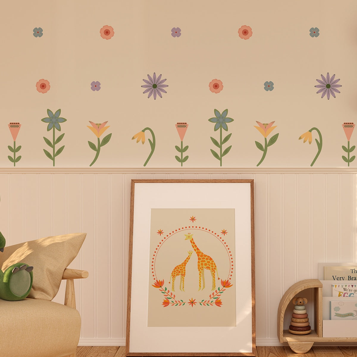 Botanical floral wall stickers inspired by English gardens 