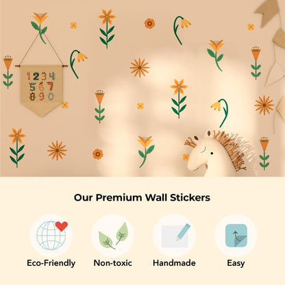 Earth-toned floral wall decals – sustainable and safe for nurseries