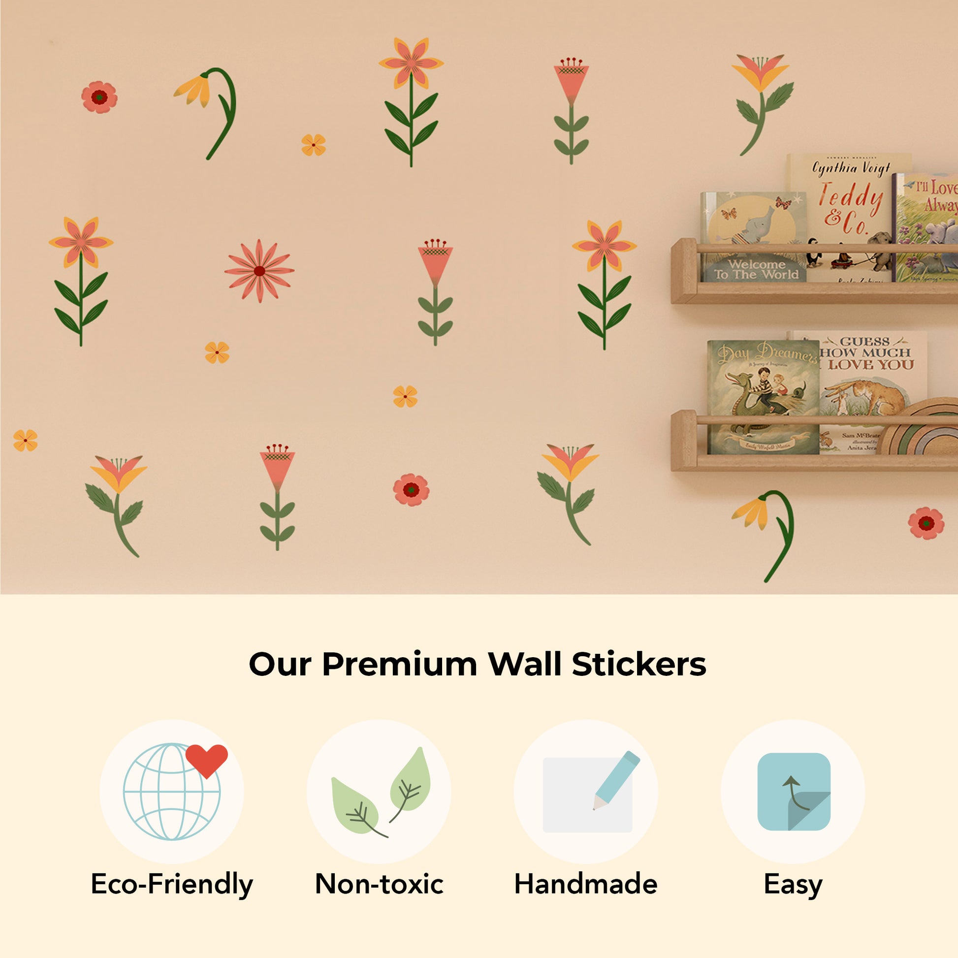 Delicate flower wall art – printed with water-based inks on FSC-certified paper