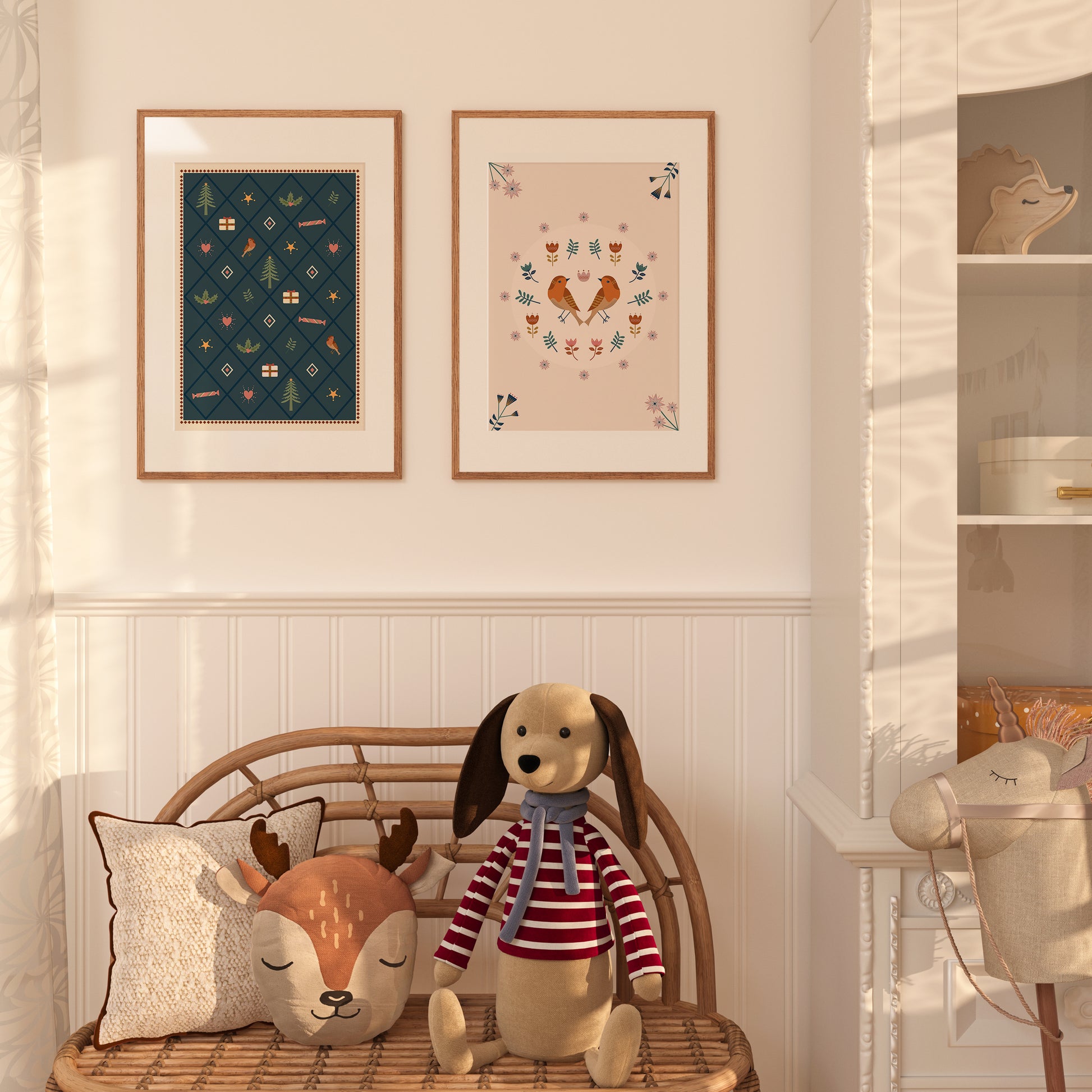 Hand-illustrated Christmas print designed for children, safe and eco-conscious.