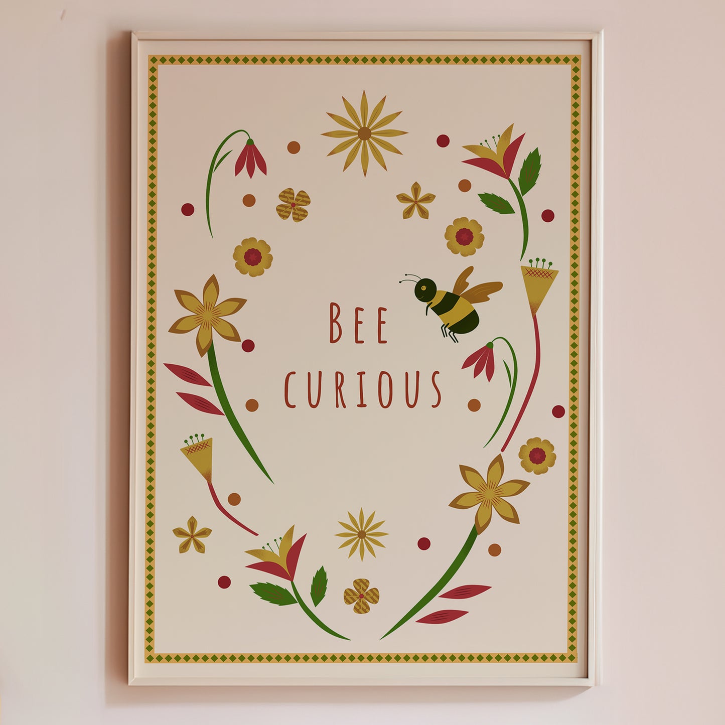 Hand-illustrated Floral art print for children, eco-friendly and non-toxic.