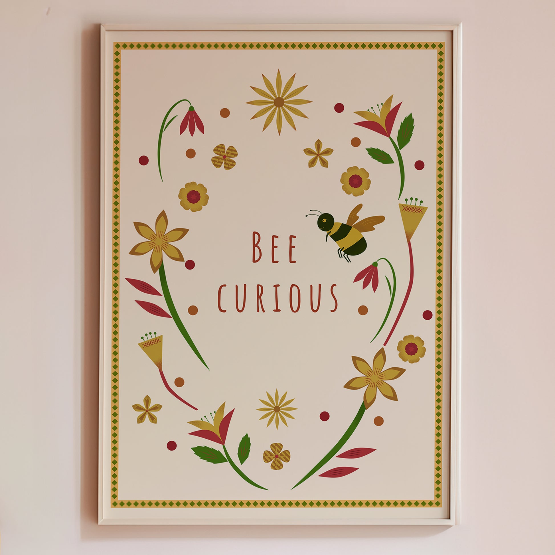 Hand-illustrated Floral art print for children, eco-friendly and non-toxic.