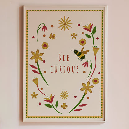 Hand-illustrated Floral art print for children, eco-friendly and non-toxic.