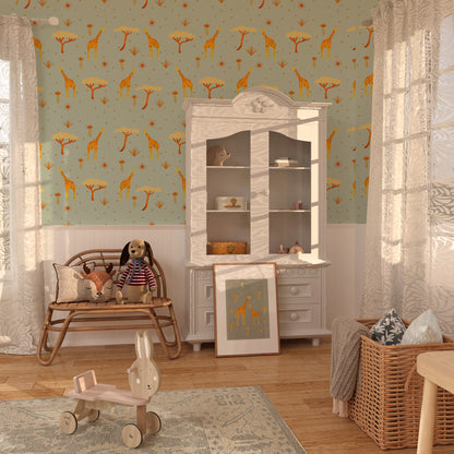 Children's bedroom decorated with eco-friendly wallpaper