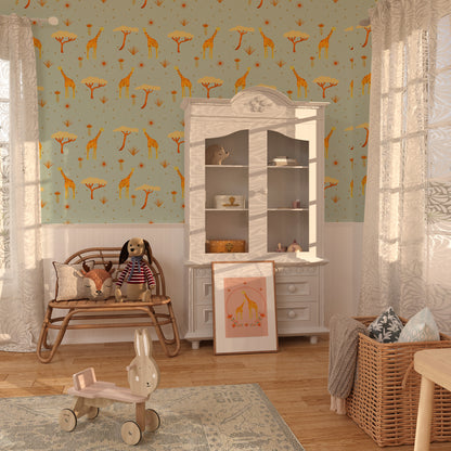 Children's bedroom decorated with eco-friendly wallpaper