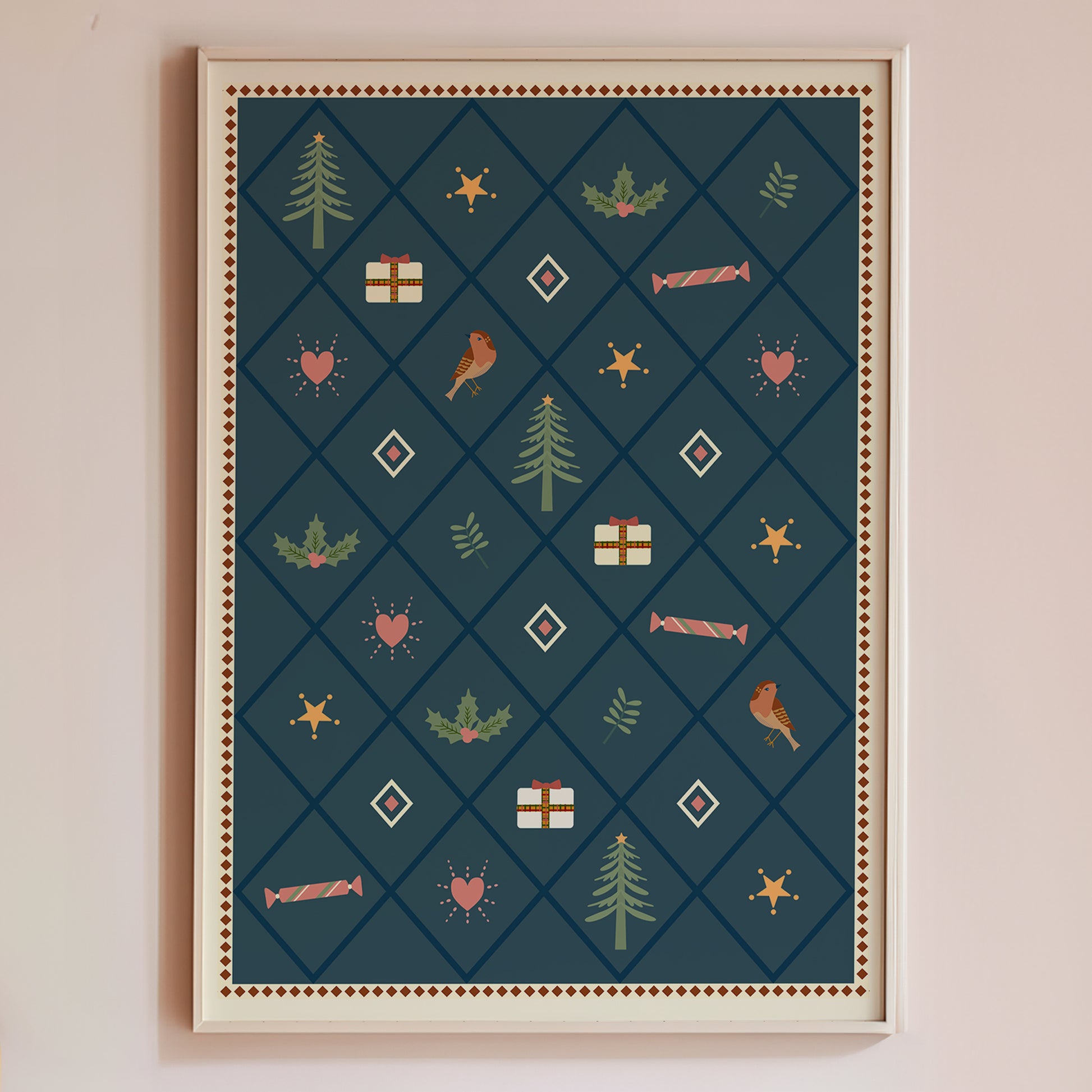 Hand-illustrated Christmas print designed for children, safe and eco-conscious.