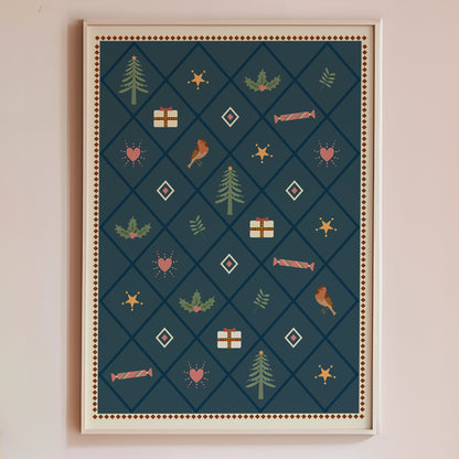 Hand-illustrated Christmas print designed for children, safe and eco-conscious.