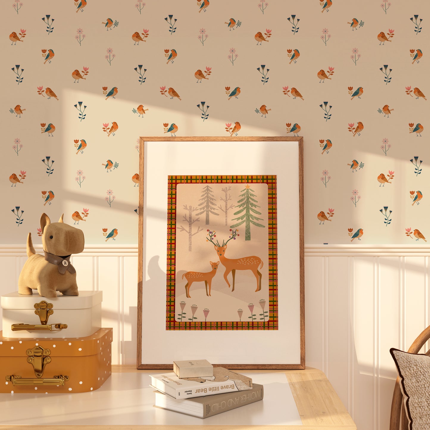 Hand-illustrated Christmas print designed for children, safe and eco-conscious.