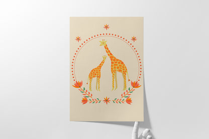 Happy Giraffes ‘Kirin’ Yellow - Art Prints