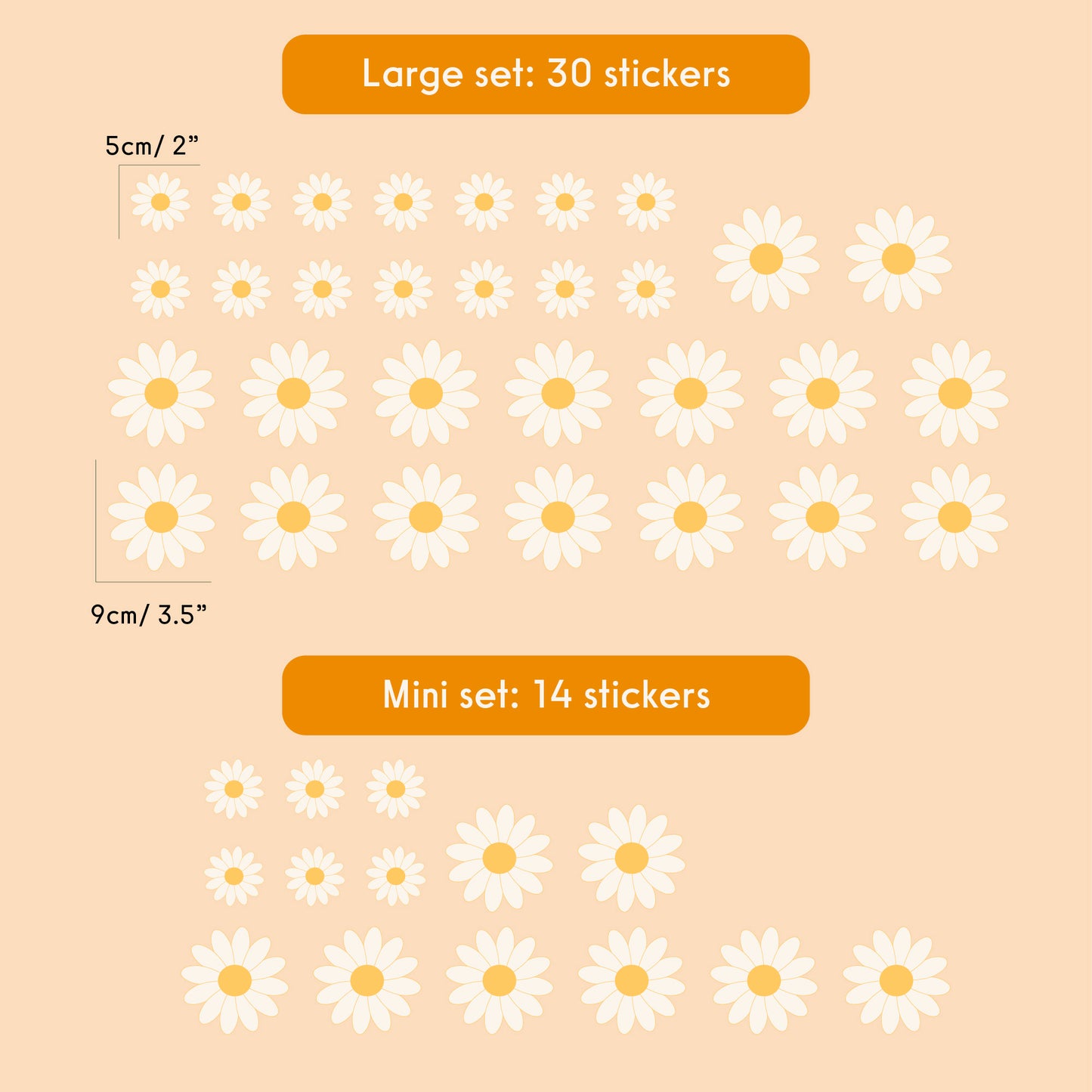 Daisy Flowers Wall Stickers Set