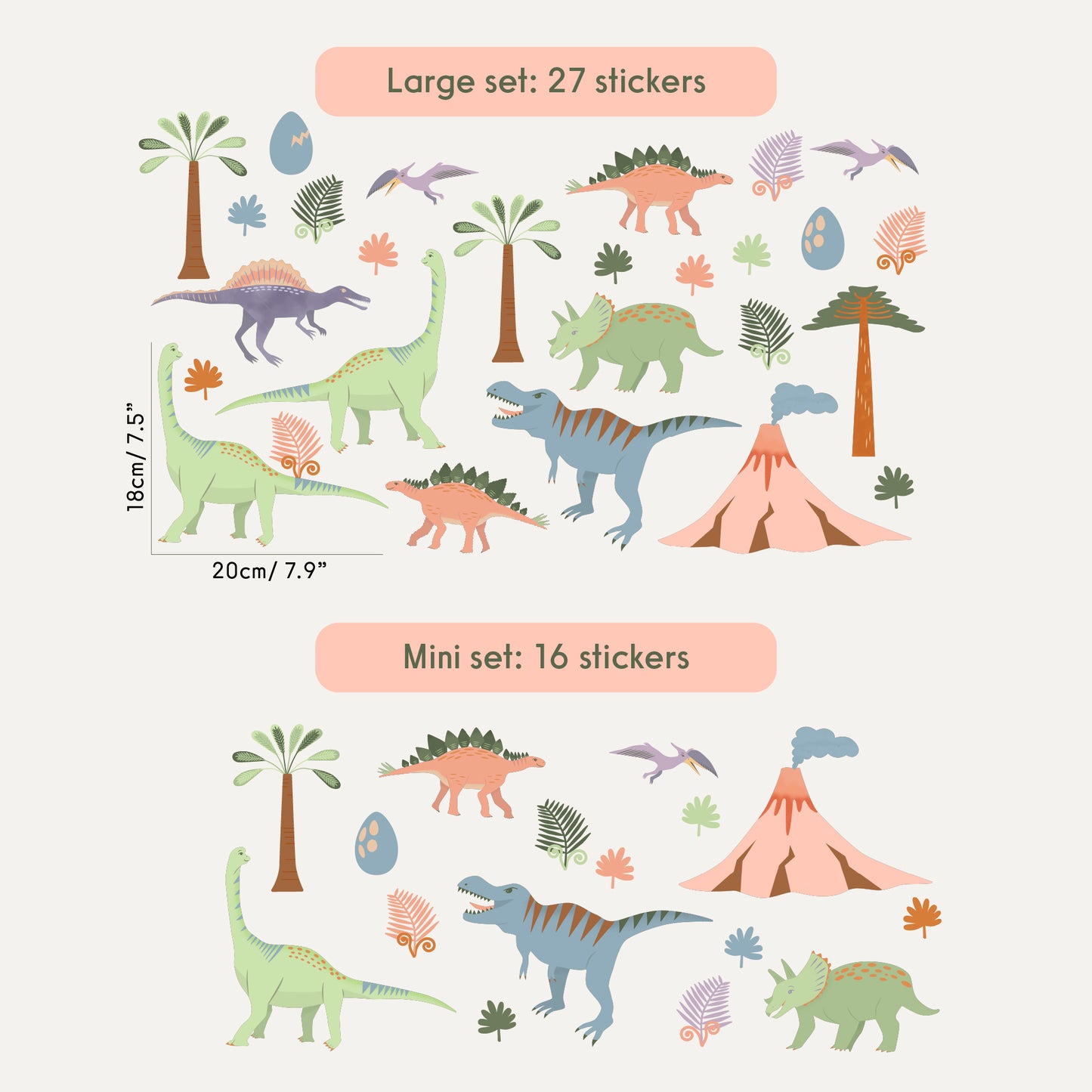 Dinosaur Discovery Wall Stickers Set