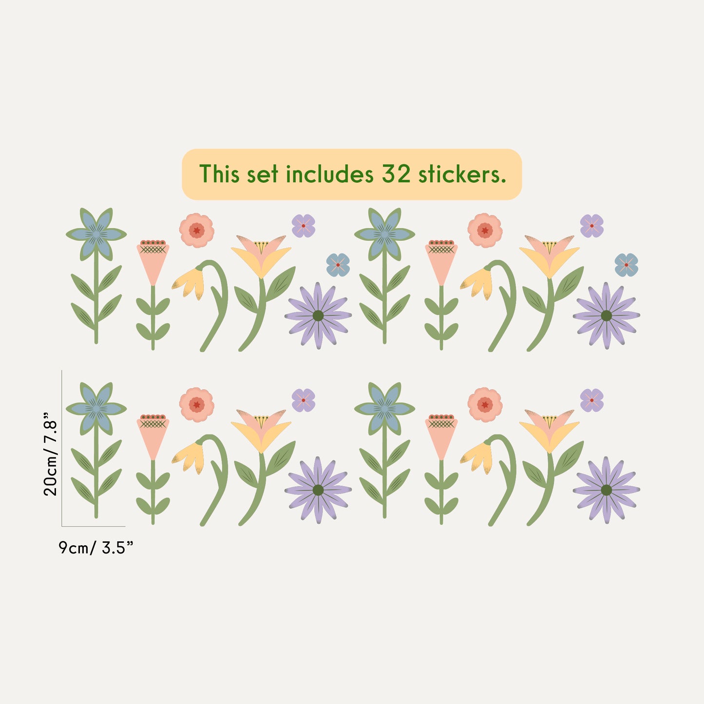 English Garden Wall Stickers Set - Cottage Garden