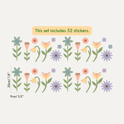 English Garden Wall Stickers Set - Cottage Garden
