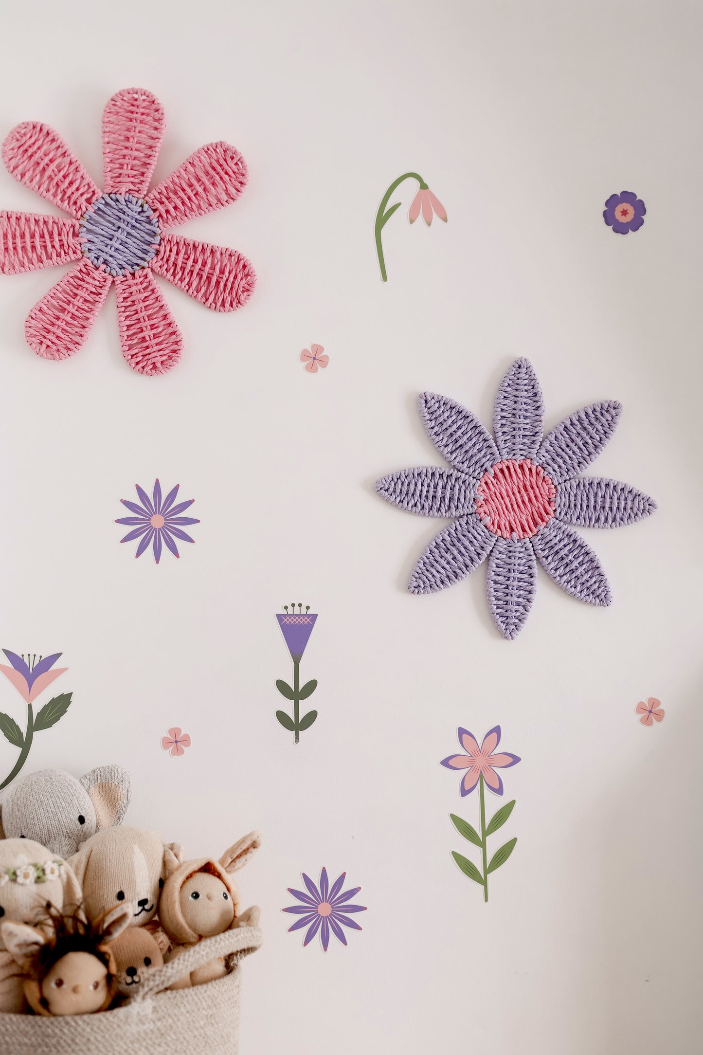 Botanical floral wall stickers inspired by English gardens – rice paper and non-toxic