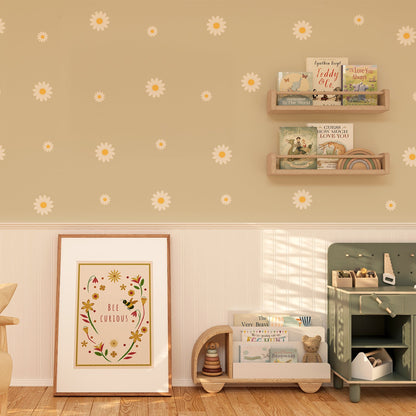 Non-toxic daisy wall stickers with soft natural colours for children's room