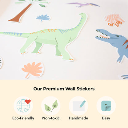 Whimsical dinosaur rice paper decals – printed with water-based inks