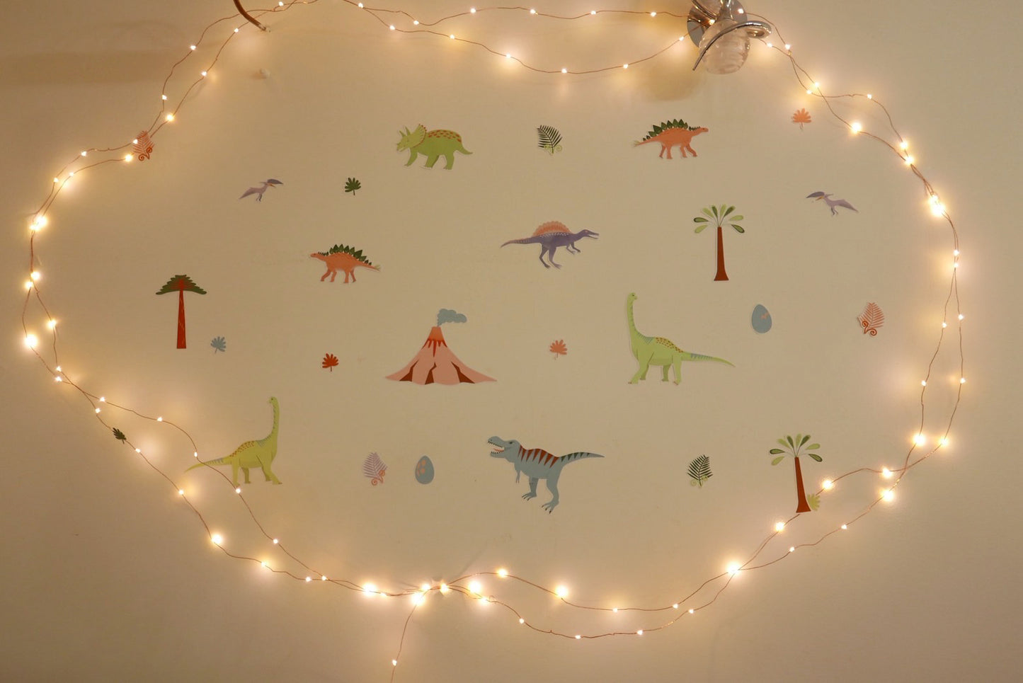 Playful dinosaur wall stickers made with rice paper – non-toxic and safe for children