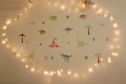 Playful dinosaur wall stickers made with rice paper – non-toxic and safe for children